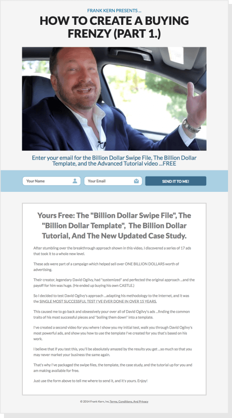 reverse squeeze page funnel example 2