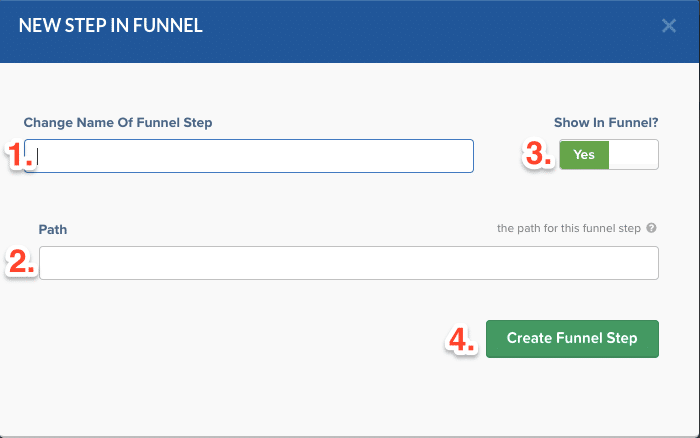 clickfunnels set up funnel step
