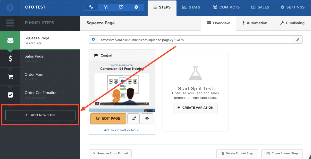 create one time offer page inside clickfunnels software
