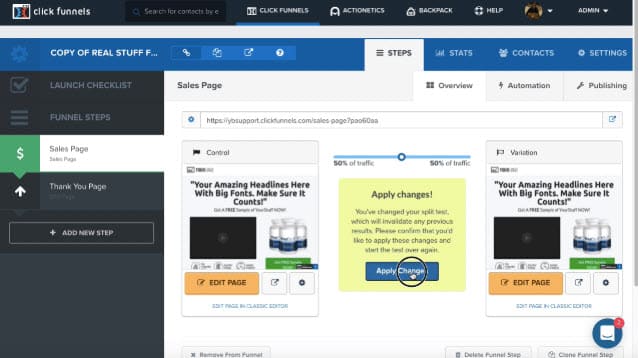 one-time-offer page - clickfunnels