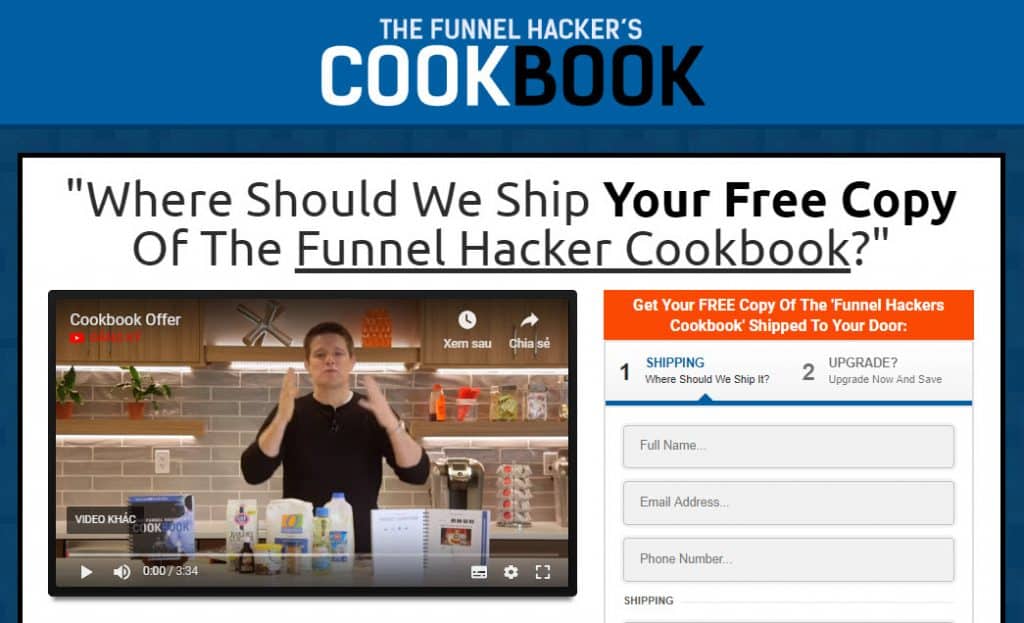 Funnel Hacker's Cookbook sales page