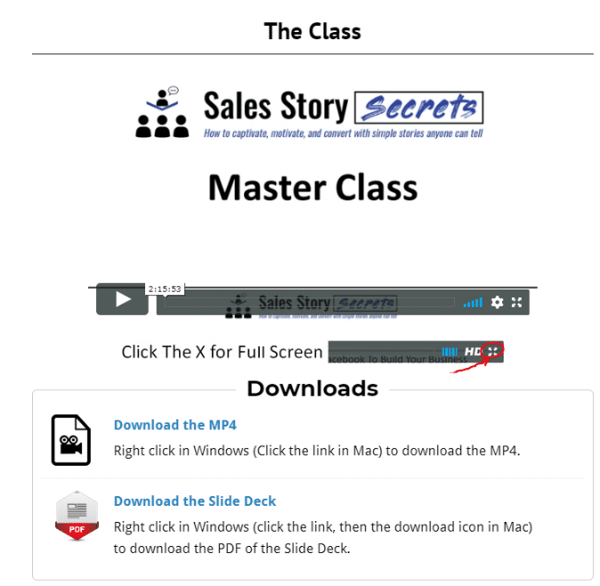 sales story secrets masterclass