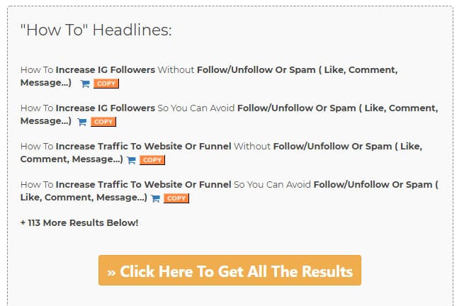 funnel scripts headline resultes instagram secrets