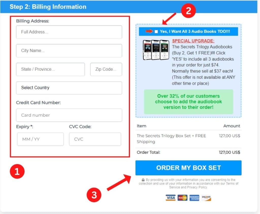 the secrets trilogy order form