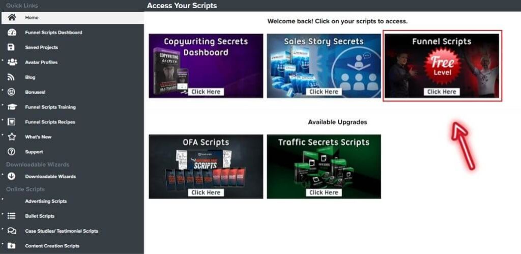 funnel scripts free level account