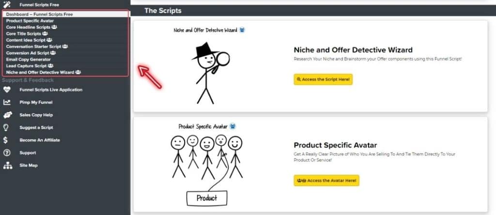 funnel scripts free section
