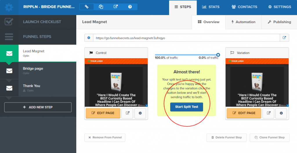 affiliate marketing funnel ab test