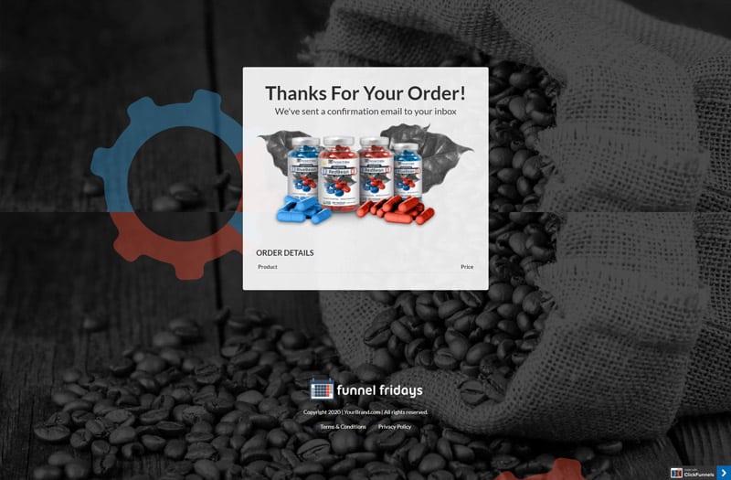 supplement funnel thank you page