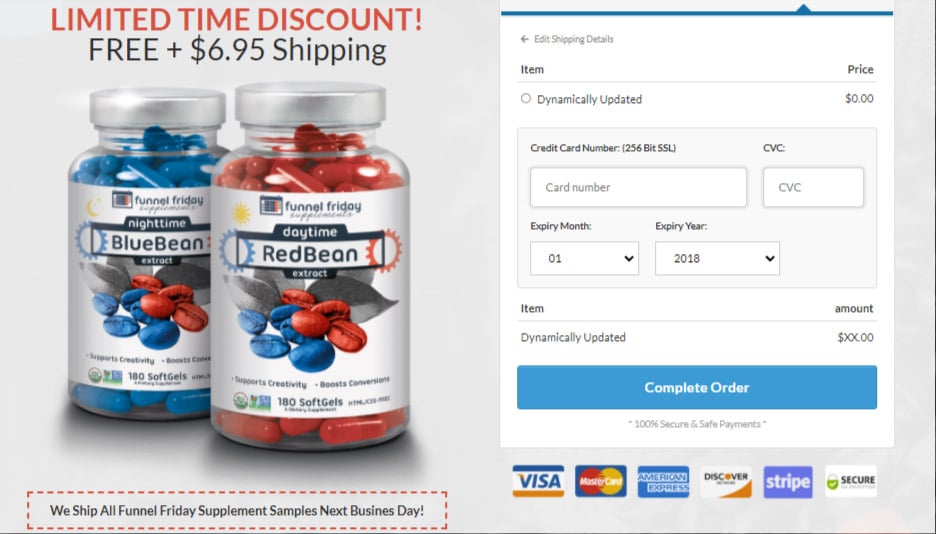 supplement sales funnel checkout step 2