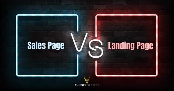 sales page vs landing page