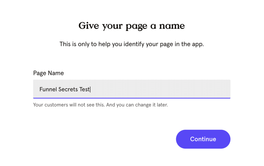 create a page name