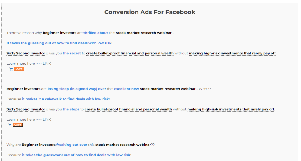 funnel scripts demo ad result