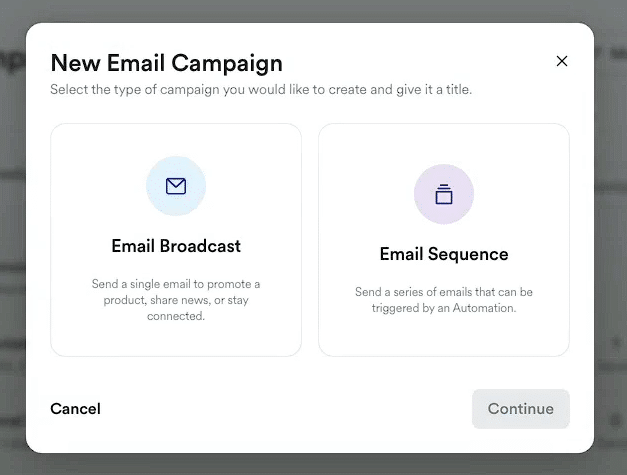create email campaign in Kajabi