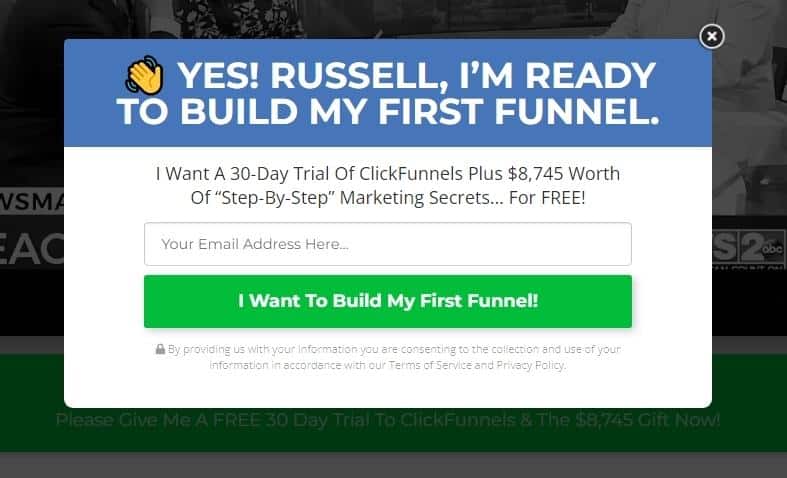 your first funnel pop-up