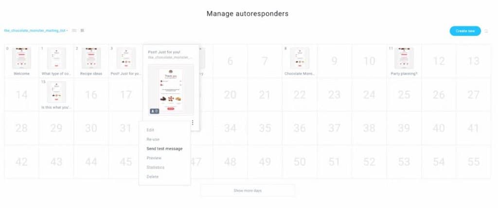 getresponse autoresponder calendar view