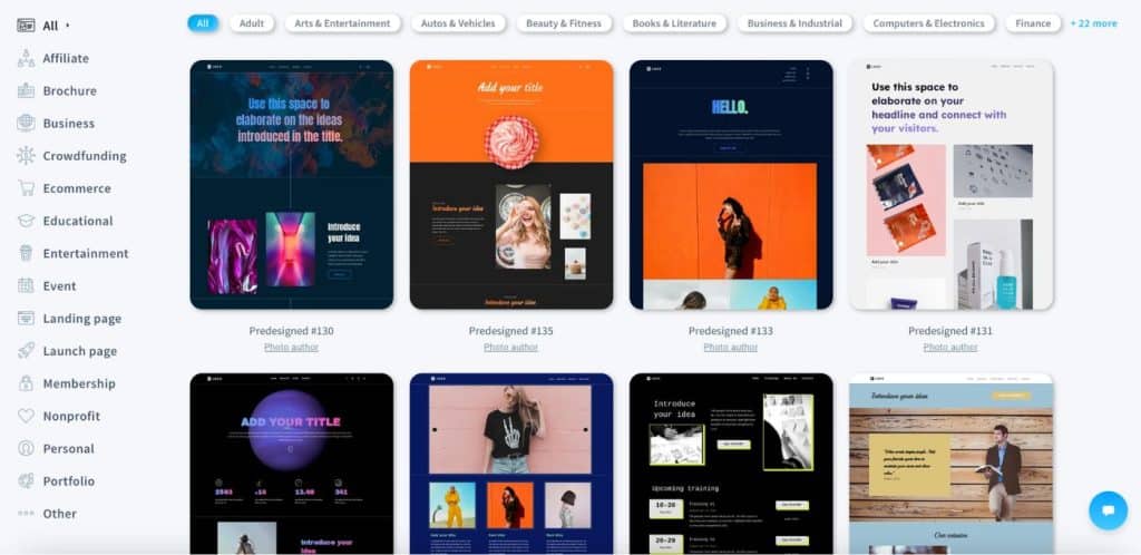 getresponse website templates