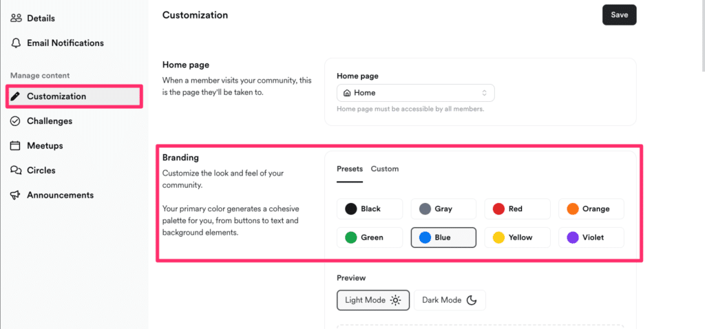 kajabi community customization