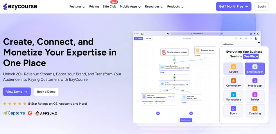 ezycourse homepage